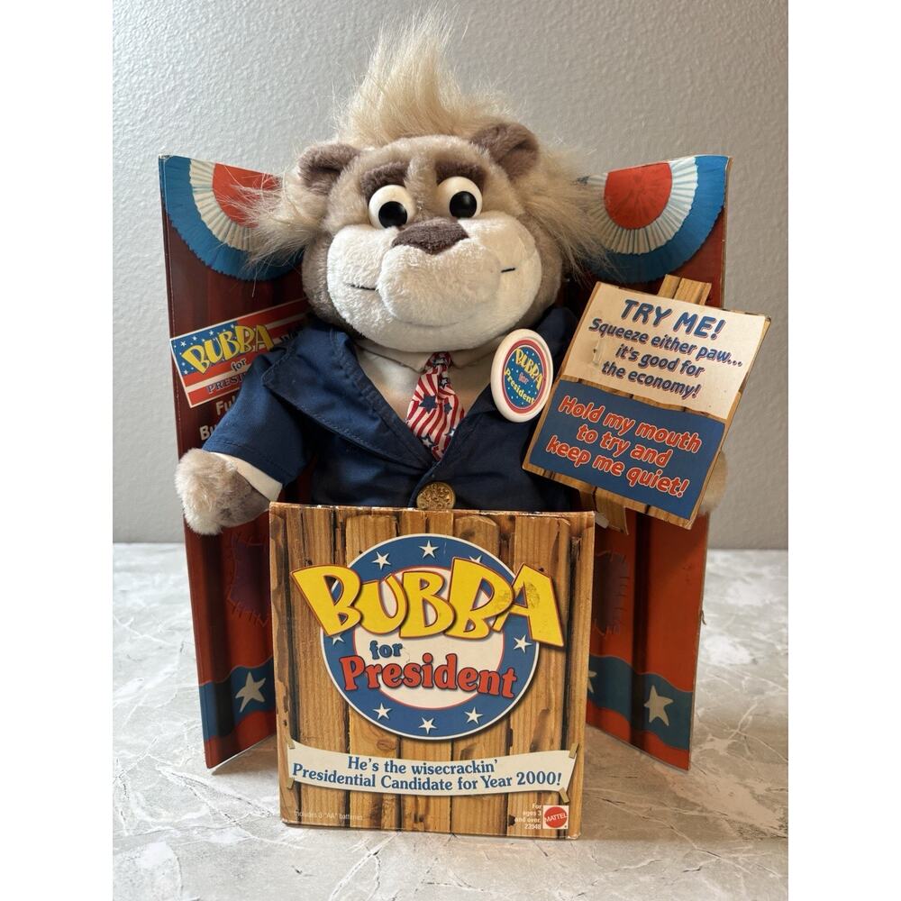 Vintage Bubbaโ for President Presidential Candidate Plush Bear Talking Toy 1999